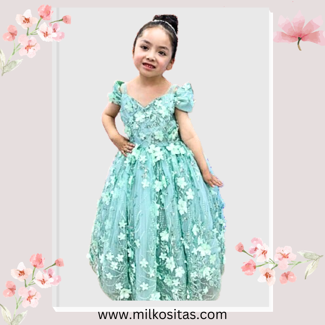 "**Vestido de Ensueño para Niñas (6-7 años)** 🌸✨