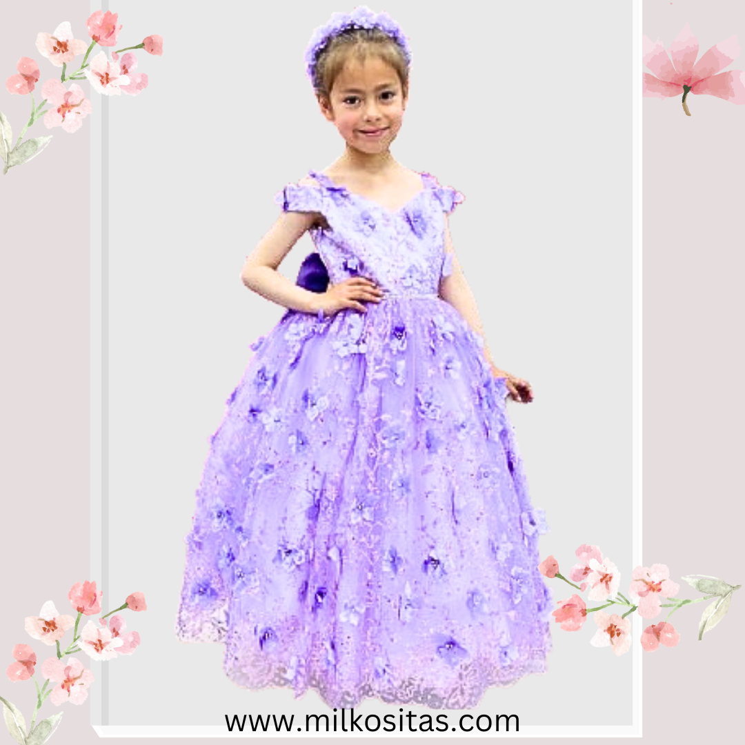 "Vestido de Ensueño en Lila para Niñas (6-7 años) 🌸💜