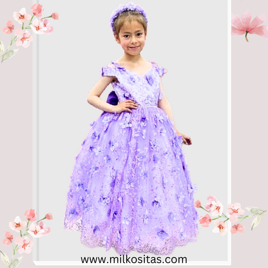 "Vestido de Ensueño en Lila para Niñas (6-7 años) 🌸💜